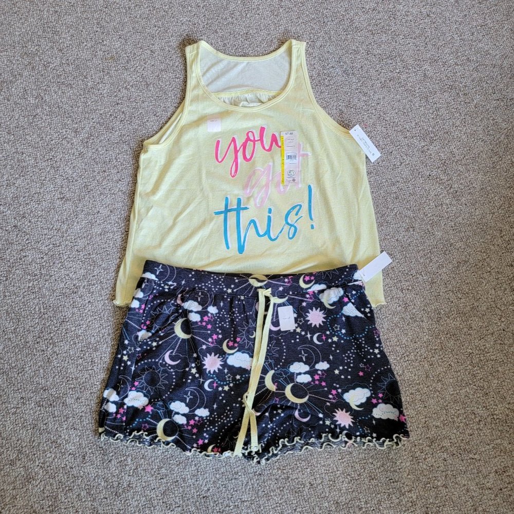 NWT Secret Treasures Women's Whisperluxe Lettuce Hem Tank & Short Set Size L/G
